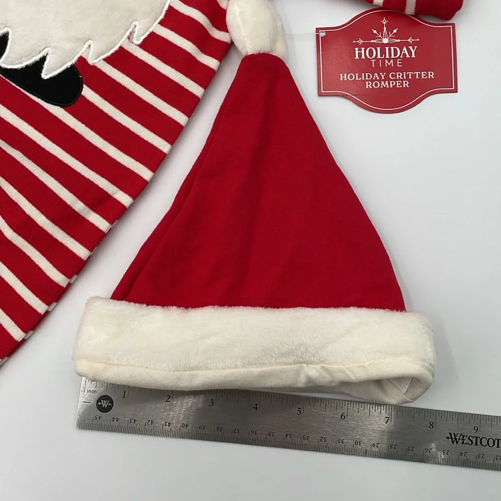 Baby Santa Gnome Onesie Romper Christmas Outfit with‎ Santa Hat - 0-3M